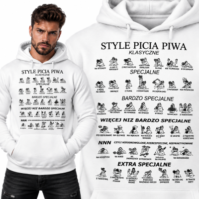 BLUZA ŚMIESZNA  Z KAPTUREM STYLE PICIA PIWA
